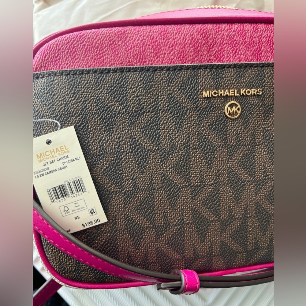 Micheal Kors crossbody Pink/Brown NWT